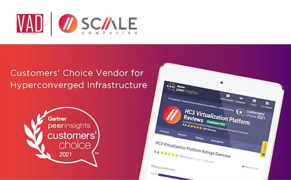 SCALE Computing Recognized as a 2021 Gartner Peer Insights Customers’ Choice Vendor for Hyperconverged Infrastructure Software