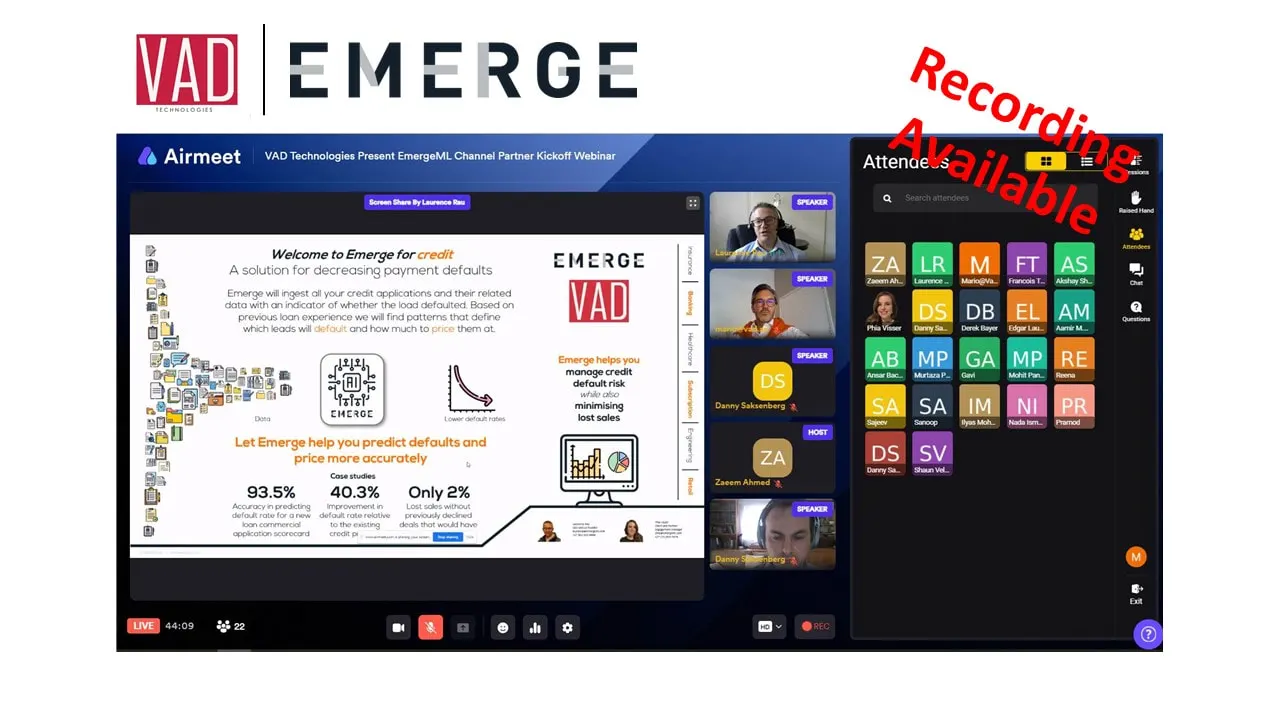 Webinar Recordings Available: VAD Technologies Present EmergeML Channel Partner Kickoff